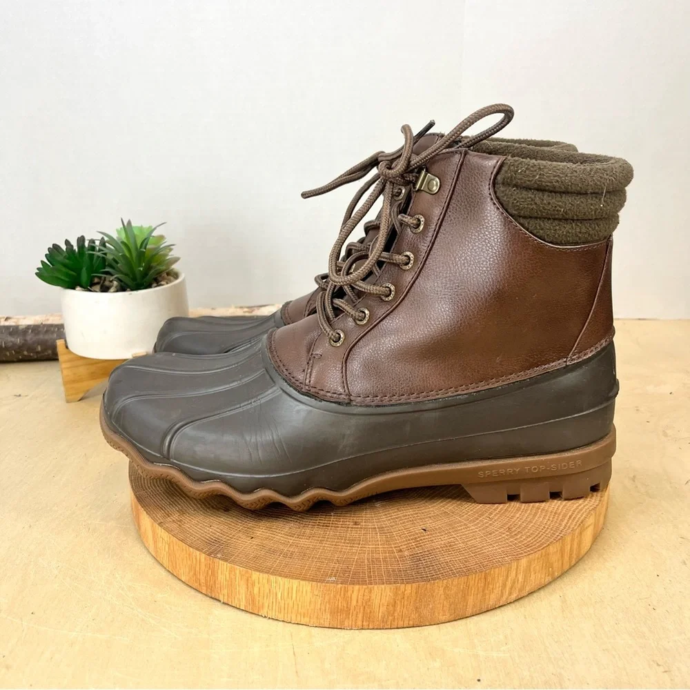 Sperry Men’s Thinsulate Duck Boots Brown Size 10 Waterproof Winter